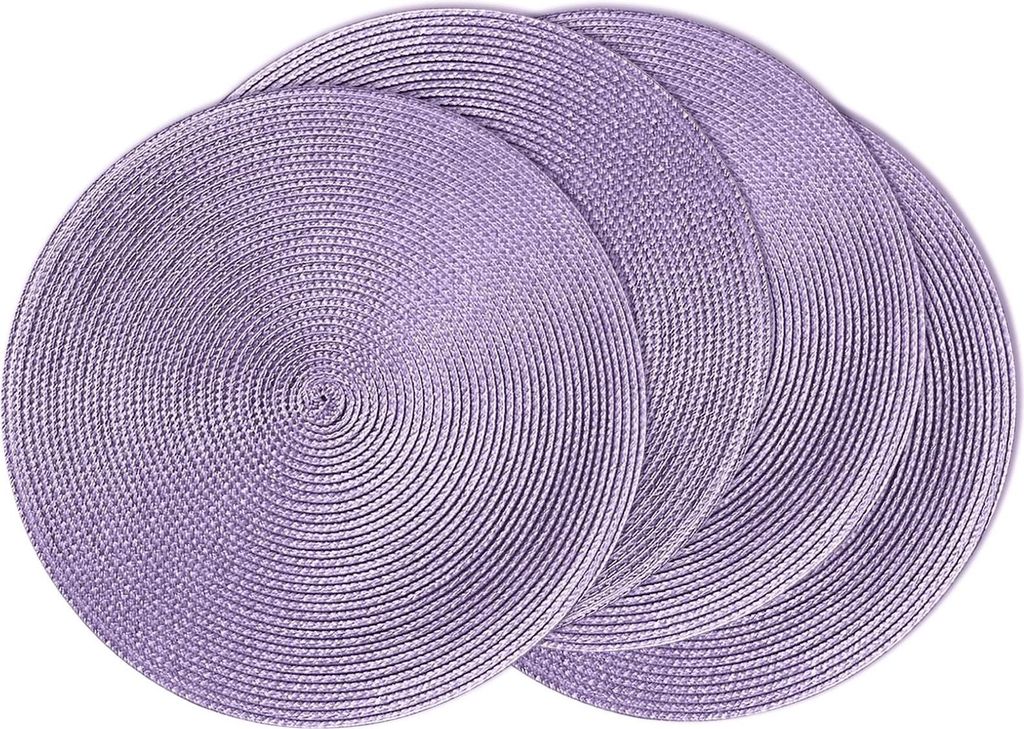Runde, geflochtene Platzsets, 4er-Set, gewebt, Produktbild 