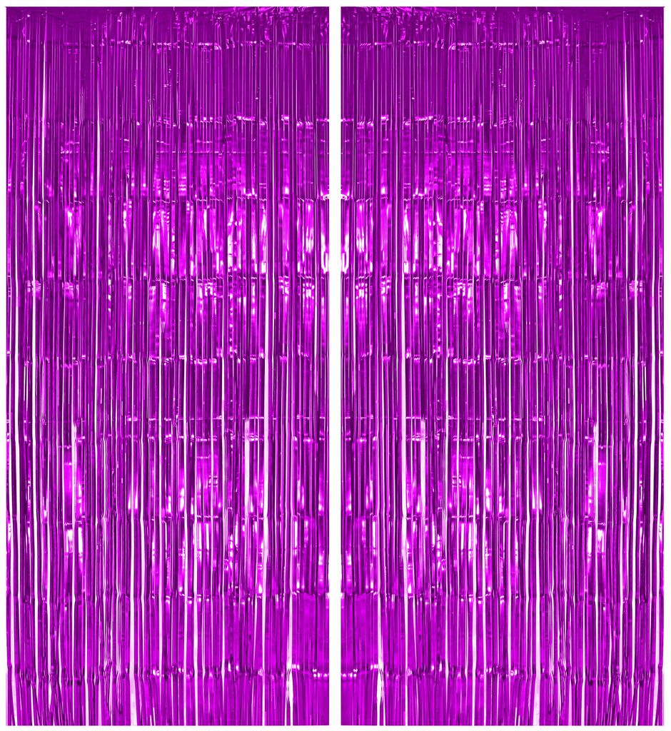 2x Lametta Vorhang - pink - 91x244 cm Produktbild 