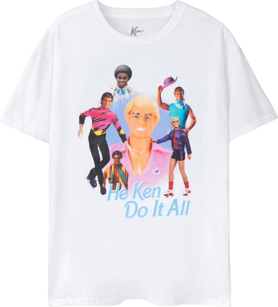 Barbie - "He Ken Do It All" T-Shirt für Herren NS8045 (XXL) (Weiß)