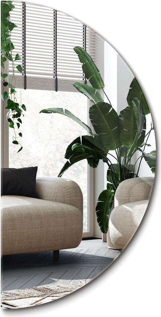 Halbrunder Spiegel Dekorativer - Halbierter Wandspiegel Modern Flur - Ø60 cm 1/2