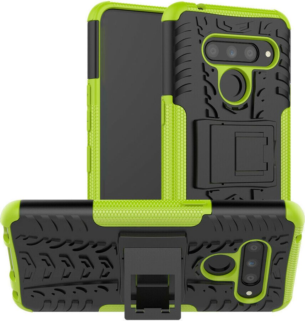 Case2go - Telefonhülle geeignet für LG V50 ThinQ - TPU - Ultimativer Schutz - Umschlagrückseite - Stoßsicher - Grün