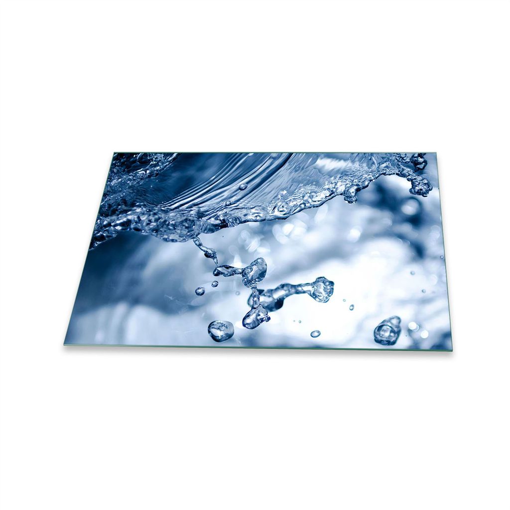 Herdabdeckplatte Glaskeramik 1 Teilig 80x52 Natur Blau Abdeckung Glas Spritzschutz