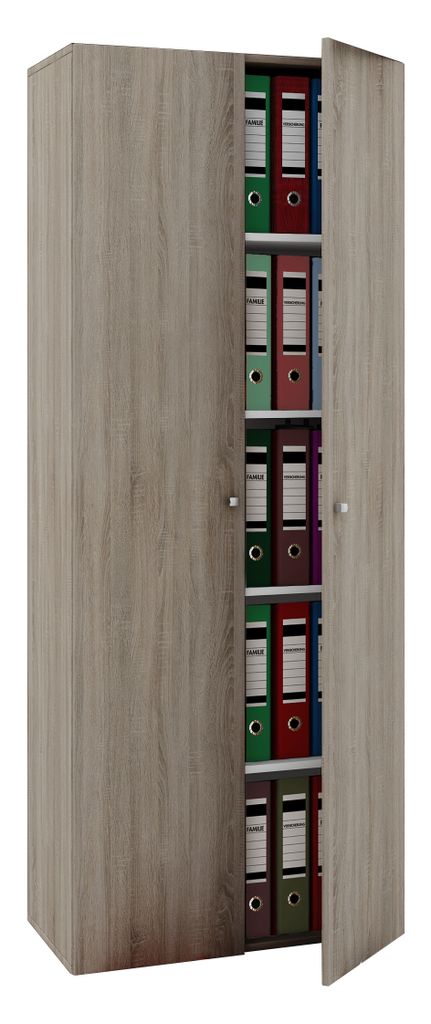VCM Büroschrank mit 5 Fächern | moderner Aktenschrank mit Drehtüren | Maße ca. B. 70 x H. 178 x T. 40 cm – Vandol