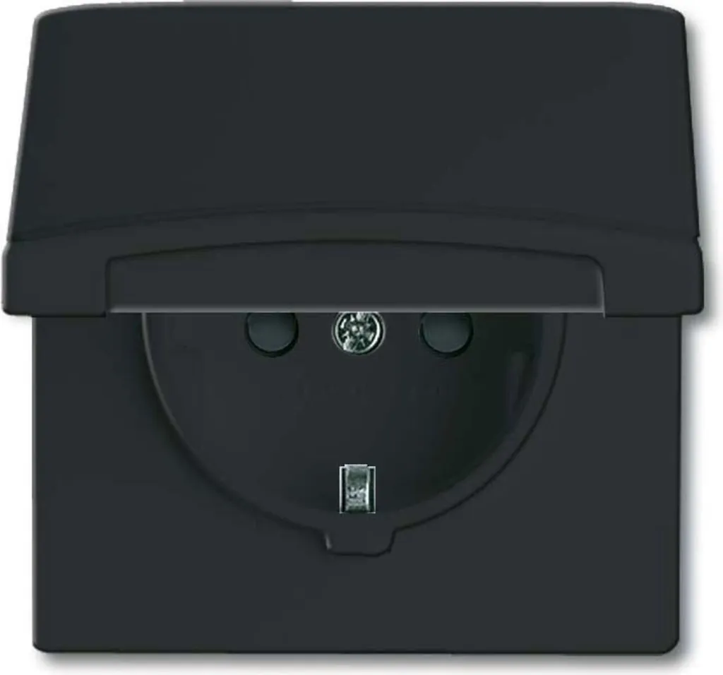 Prise de courant étanche Anthracite avec Protection Enfant Allwetter 44
