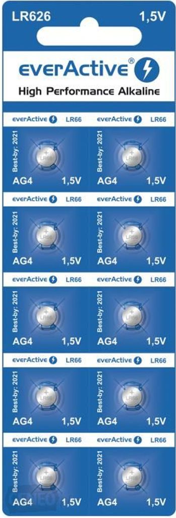 everActive AG4 1.5V, 10x Batterien, Alkaline, Mini, G4 LR626 LR66, 10 Stück – 1 Blisterkarte