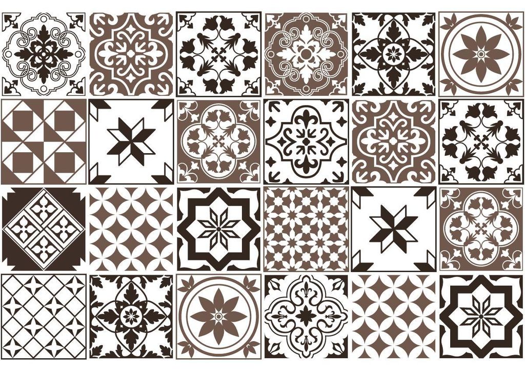 Selbstklebende Fliesenaufkleber für Küche und Bad – 24 Azulejos Aniliana Fliesenaufkleber – 24 Aufkleber 15 x 15 cm
