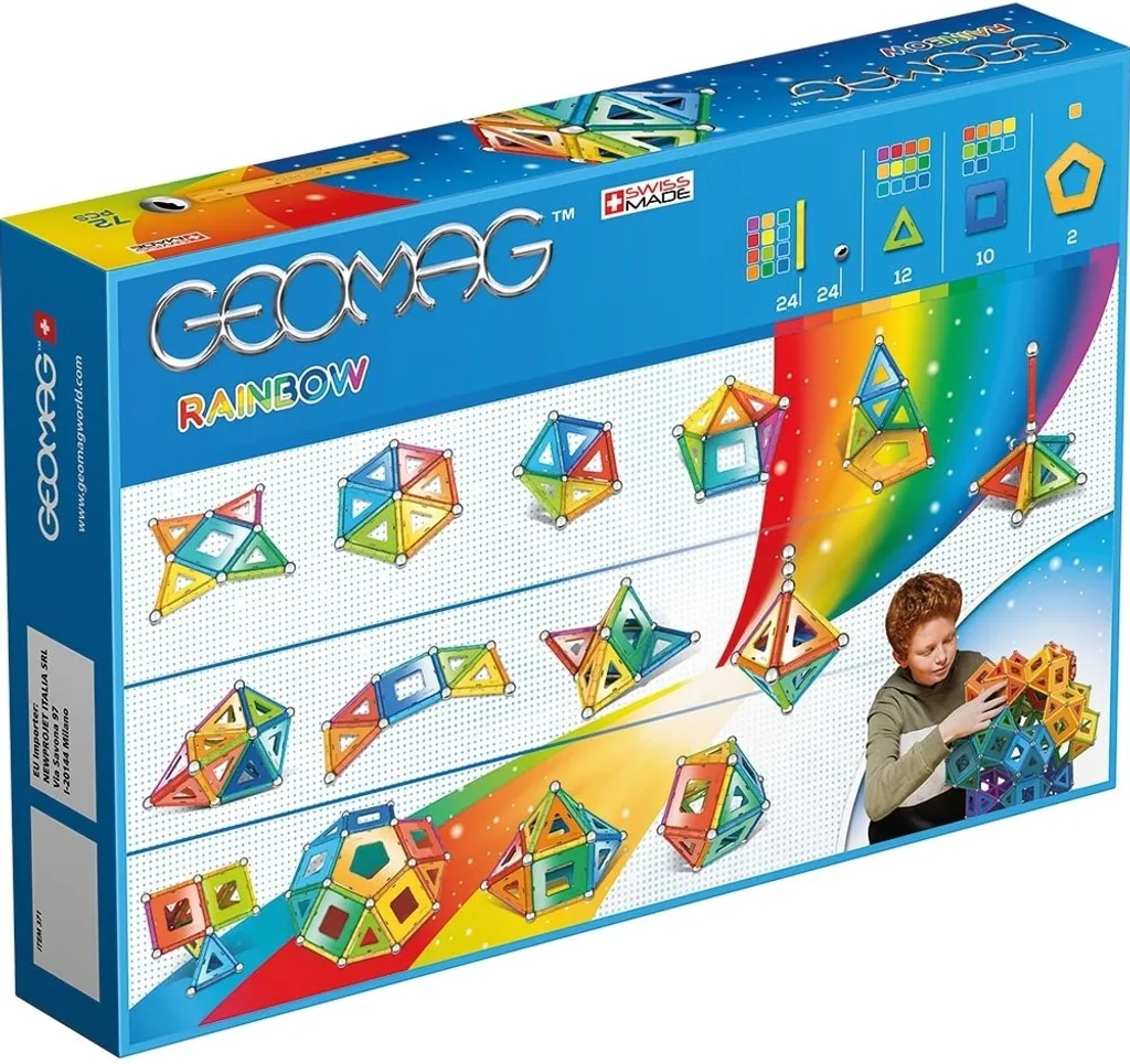 Geomag Rainbow 72 pièces : Le jeu magnétique pour finir l'ennui à la maison