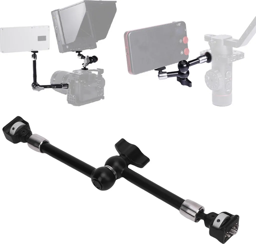 Fixation moniteur pour rig caméra avec bras articulé 11 pouces flexible