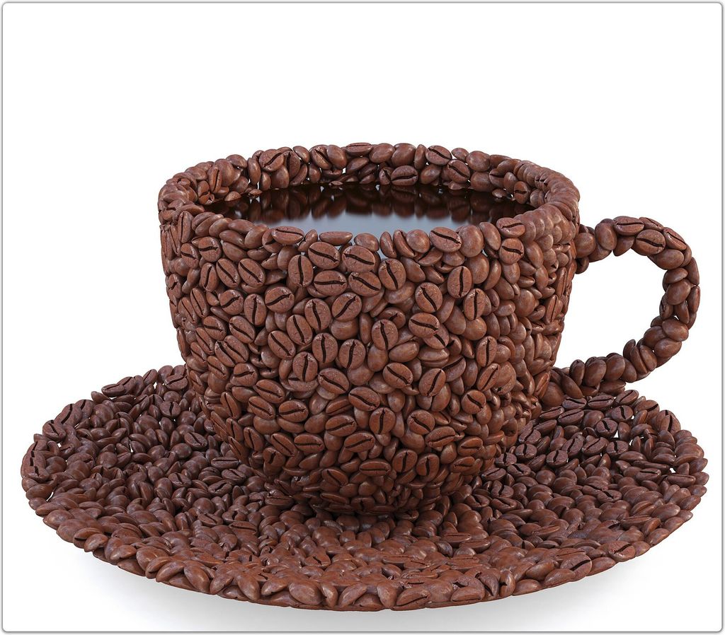Spritzschutz Herdabdeckplatte Schneidebrett aus Glas Tasse aus Kaffeebohnen 1-Teilig (60x52cm)