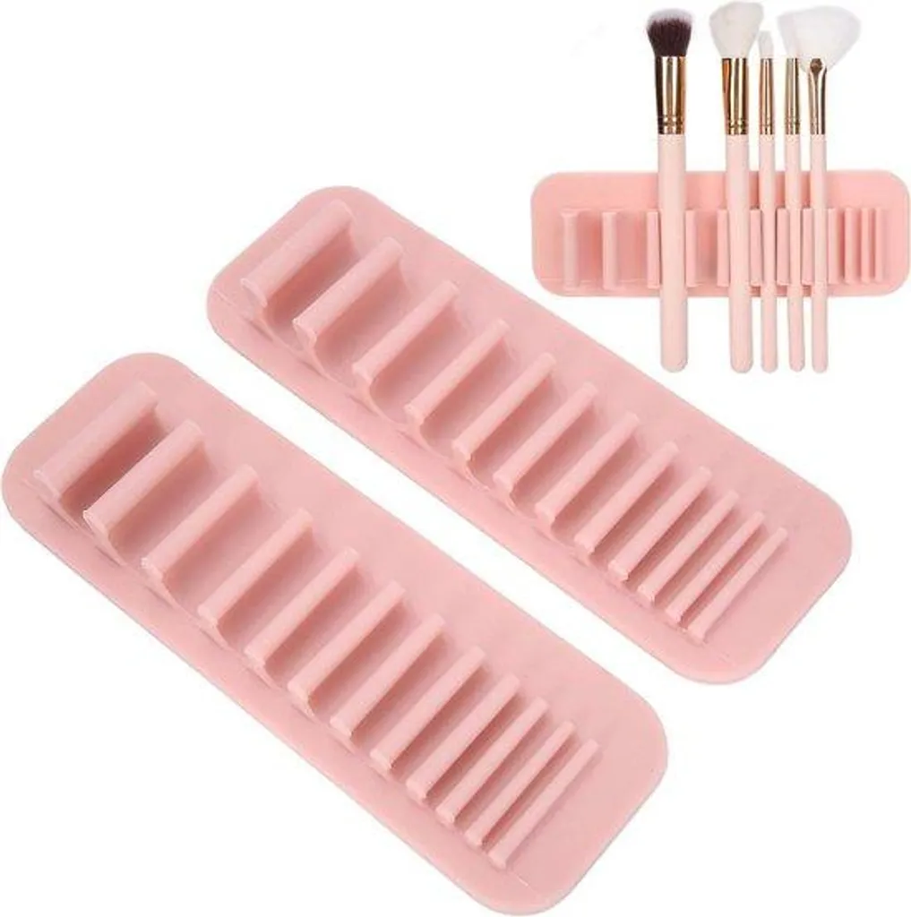 Support mural silicone pour pinceaux maquillage avec fixation sans trou