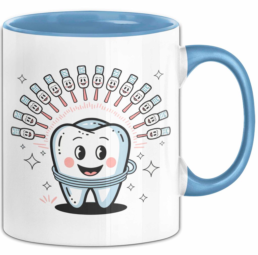 Zahnarzt Tasse Geschenk Lustige Geschenkidee Spruch Für Lächeln Macher (Blau)