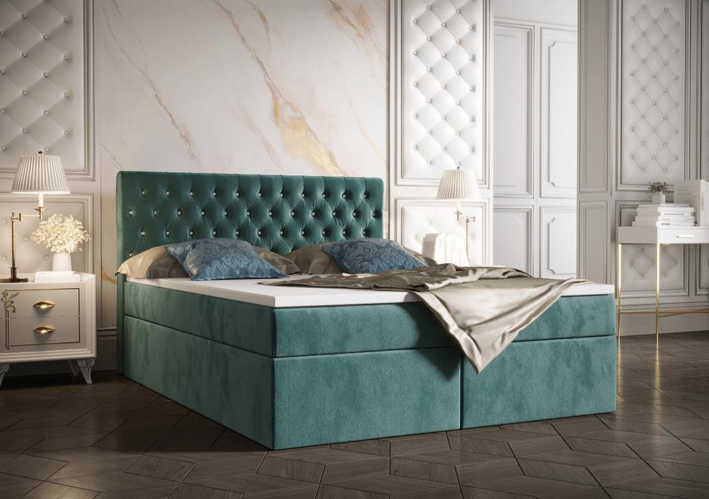 B&B Home Boxspringbett Monett 140x200 cm – mit Bettkasten