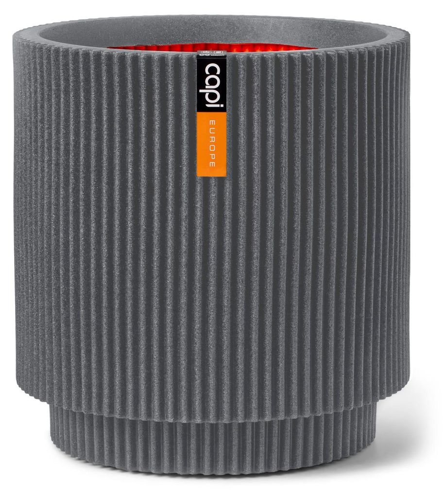 Capi Europe - Gefäß zylinder Groove NL - Dunkelgrau - 35x38 - KGVDG882