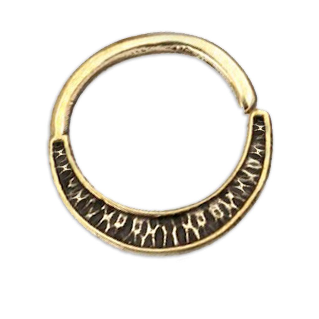 viva-adorno Ohr Piercing Ring Nasen Ring Messing Septum Vintage Antik Tragus Helix 1,0mm Z496,Design 15