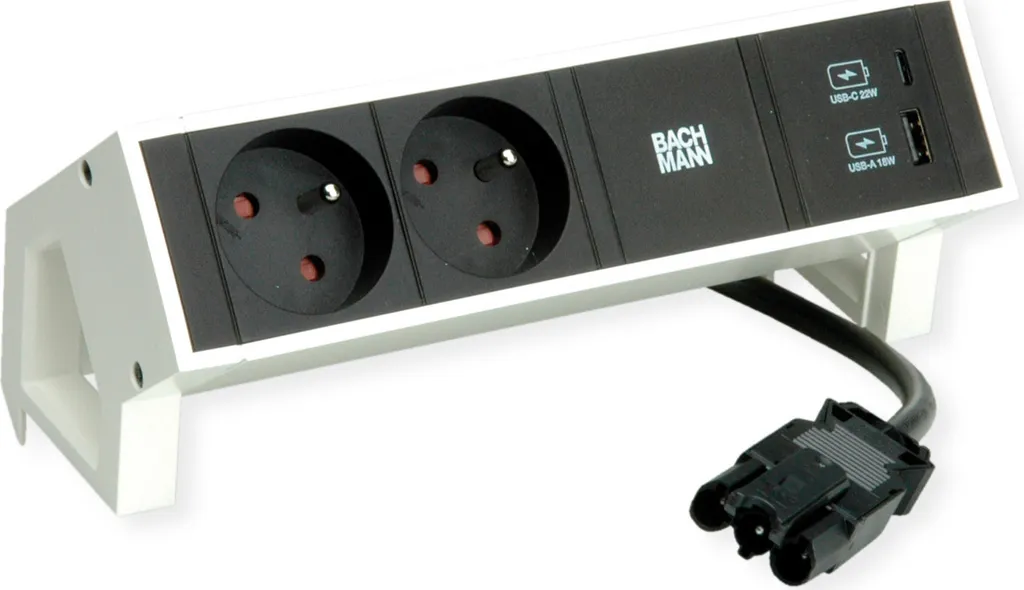 Bloc Multiprise Bachmann Desk2 avec Chargeur USB-C 22W et GST18 0.2m