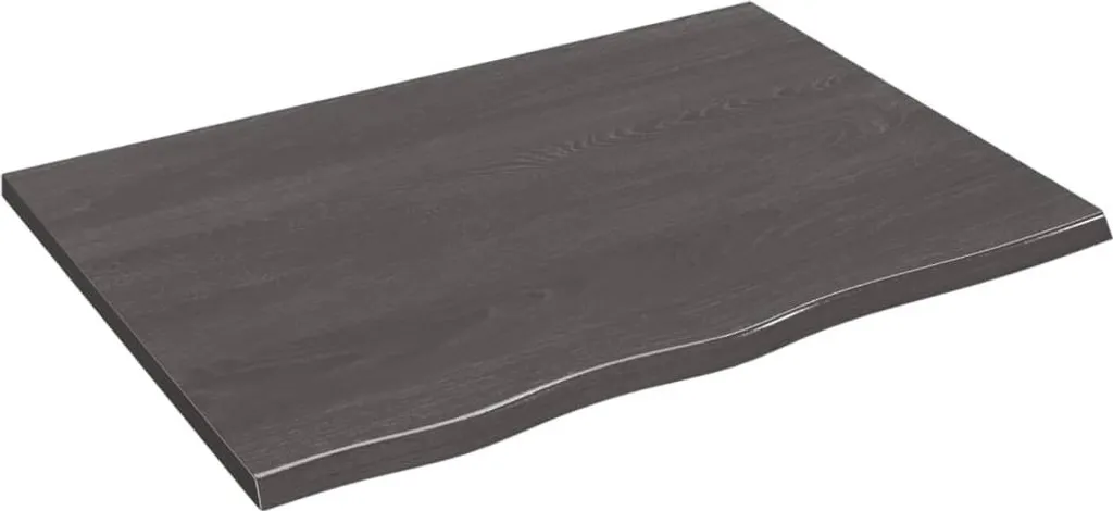 SYFAX™ Tavola Rovere Massello 80x60x2 cm Marrone Scuro - Bio Look