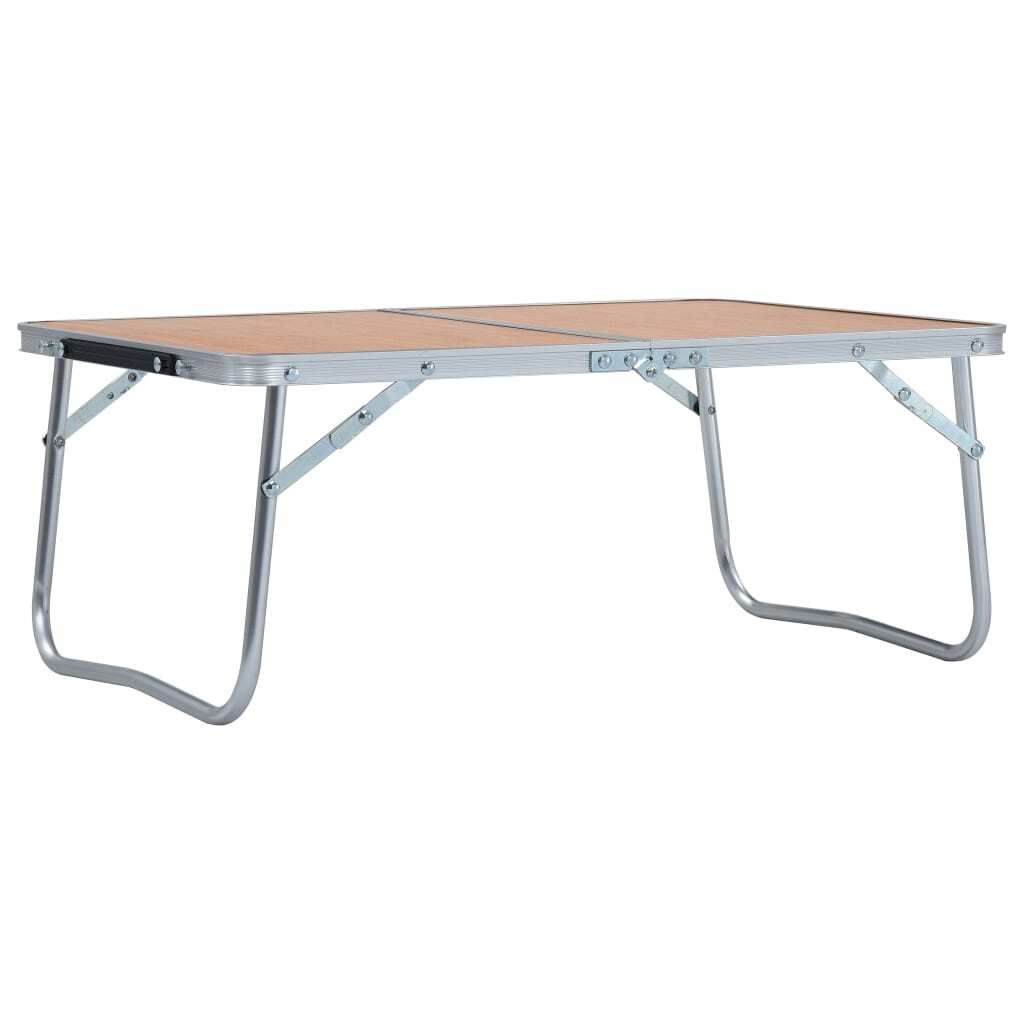 Table de camping pliante marron aluminium 60 x 40 cm Image du produit 