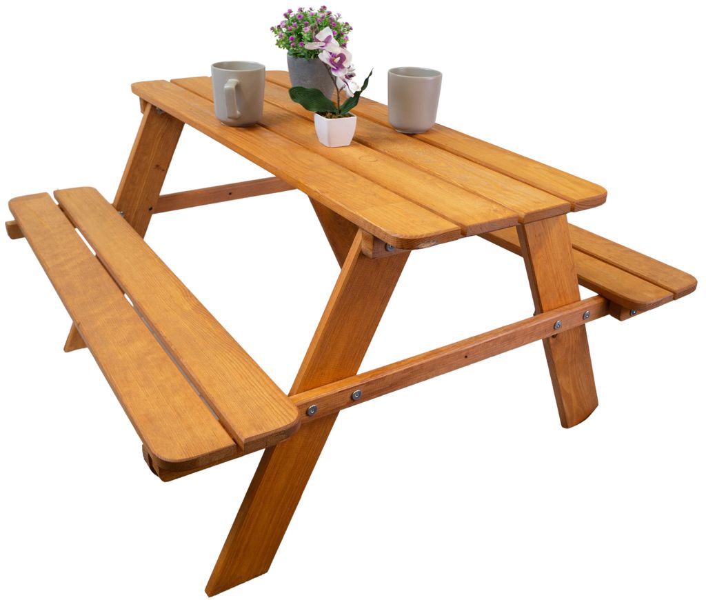 Sitzbank für Kinder 90x90x48cm in lasiert Gartenbank Produktbild 