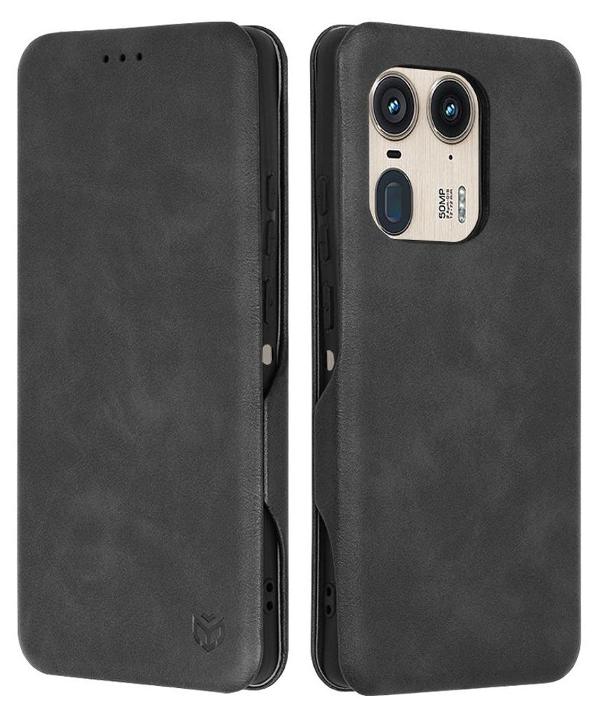 Techsuit Safe+ Book Wallet Klapphülle für Motorola Edge 50 Ultra - Schwarz