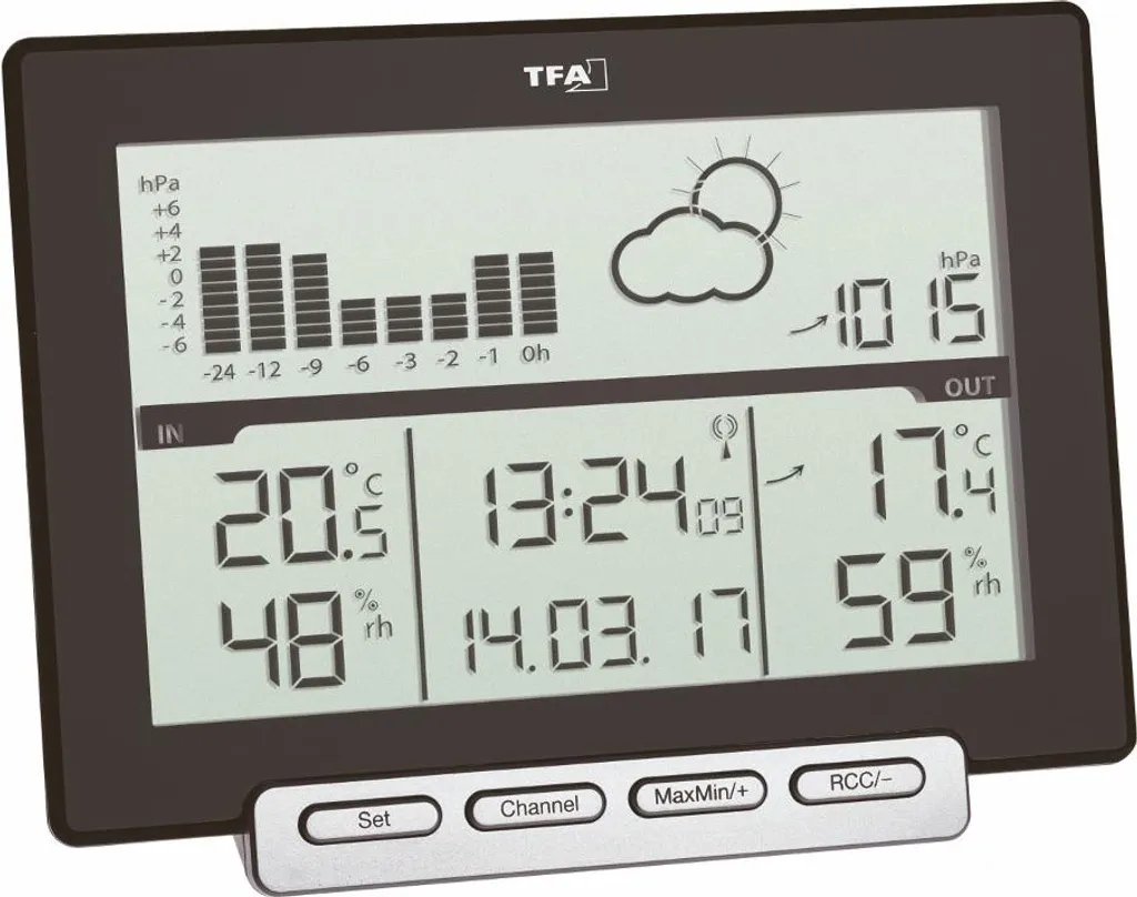 Station météo radio TFA METEO SENS 35.1139.01 - Mesure précise en noir