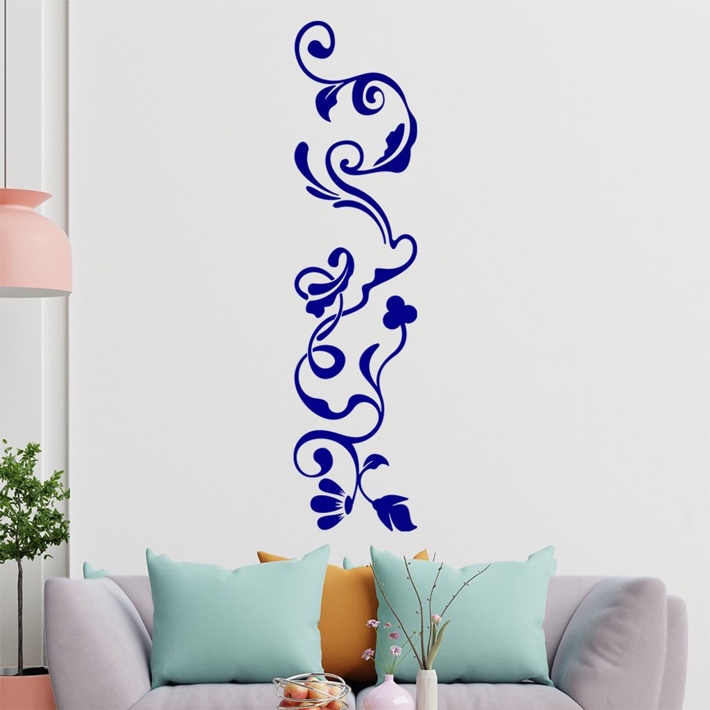 filigranes Blütenornament Wandtattoo in 6 Größen - Wandaufkleber Wall Sticker - Dekoration, Küche, Wohnzimmer, Schlafzimmer, Badezimmer