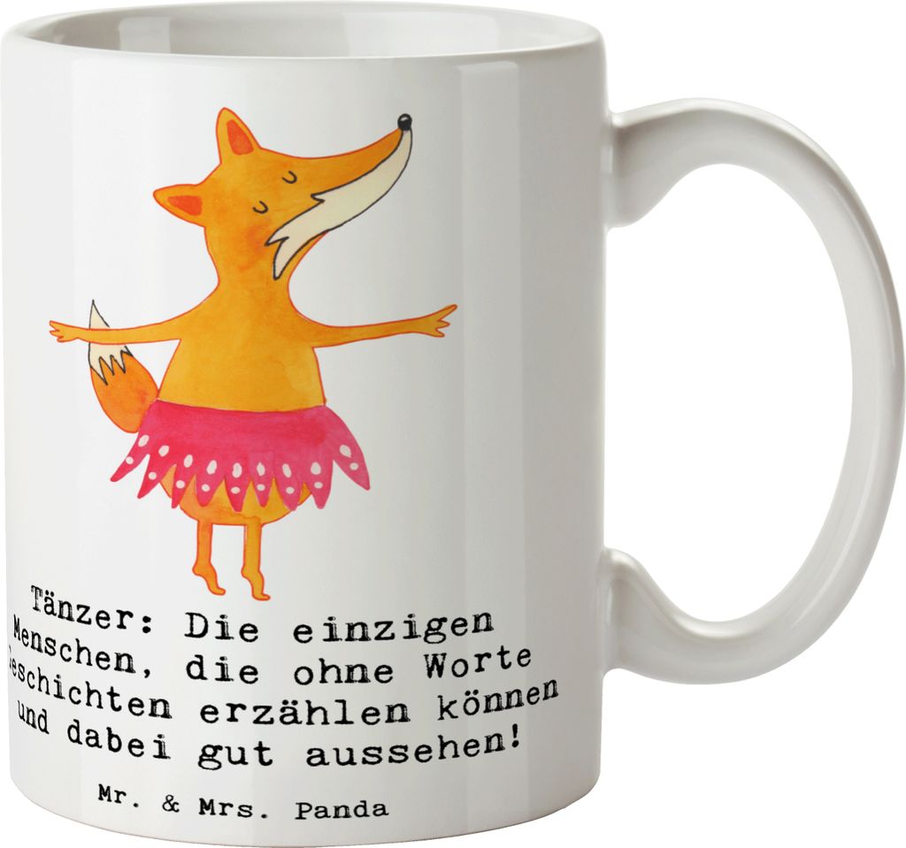 Mr. & Mrs. Panda Kaffeetasse Tanzen Geschichten - Weiß - Geschenk, Tasse, Teamsport, Ausdauer, Sportler Geschenke, Teetasse, Pott, Tanzstile, Kaka...
