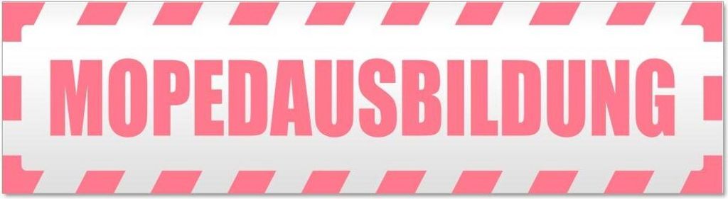 Kiwistar - Autoaufkleber - Hellrosa - 60 x 16 cm - Mopedausbildung gestreift - Hinweis Aufkleber Sticker für Auto, Kfz, Fahrrad, PKW, LKW