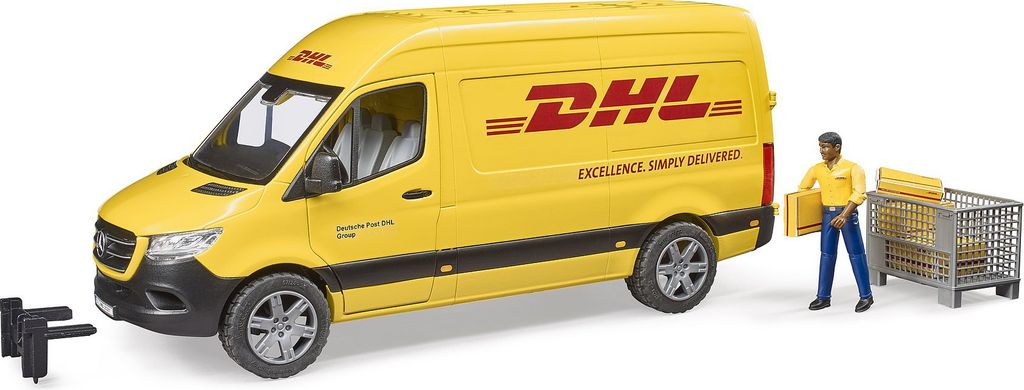 bruder 02671 MB Sprinter DHL mit Fahrer und Zubehör Produktbild 