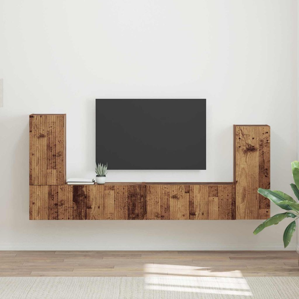 Maison Exclusive - TV-Schrankset 4 pcs Altholz Holzwerkstoff