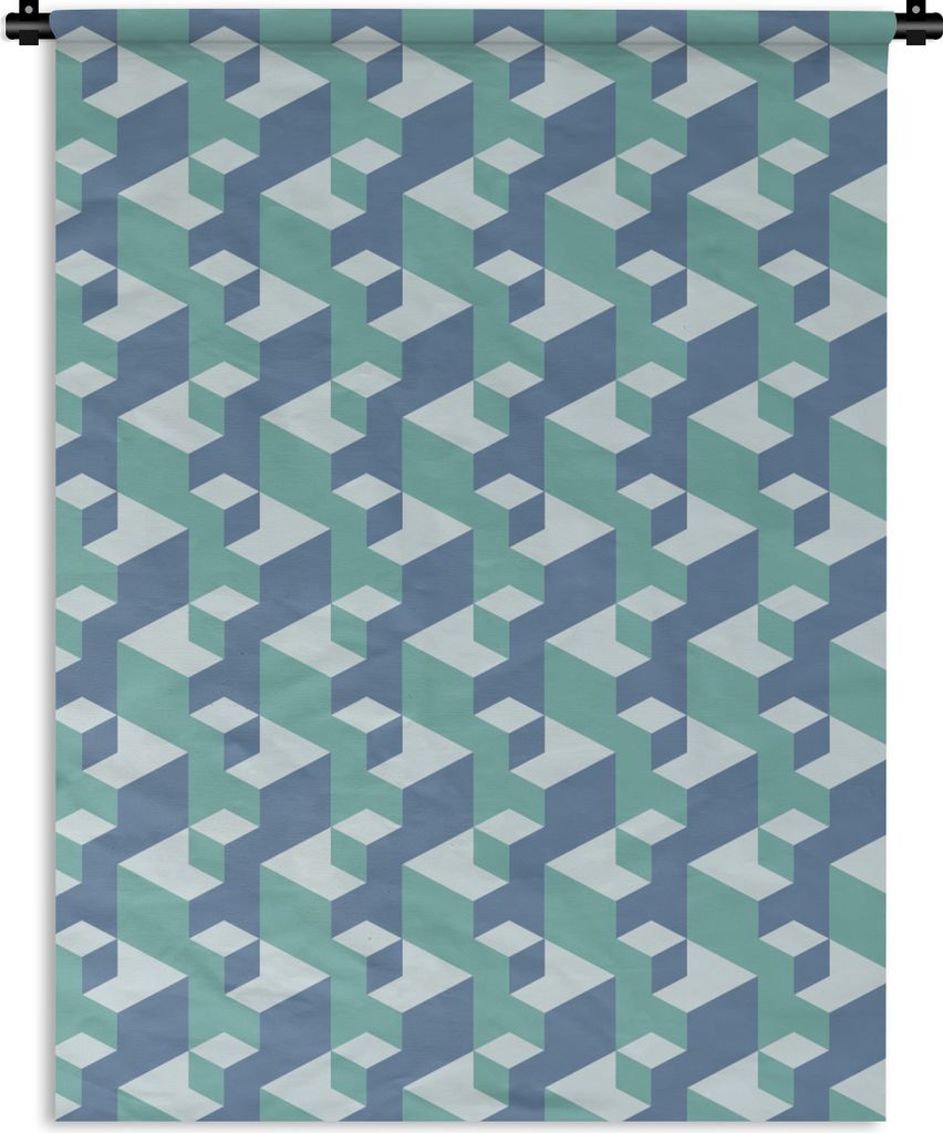 MuchoWow Wandteppich Wandbehang Muster - Würfel - 3D 60x80 cm Tapisserie Dekoration Wandtuch - Decke - Wandtücher - Wohne