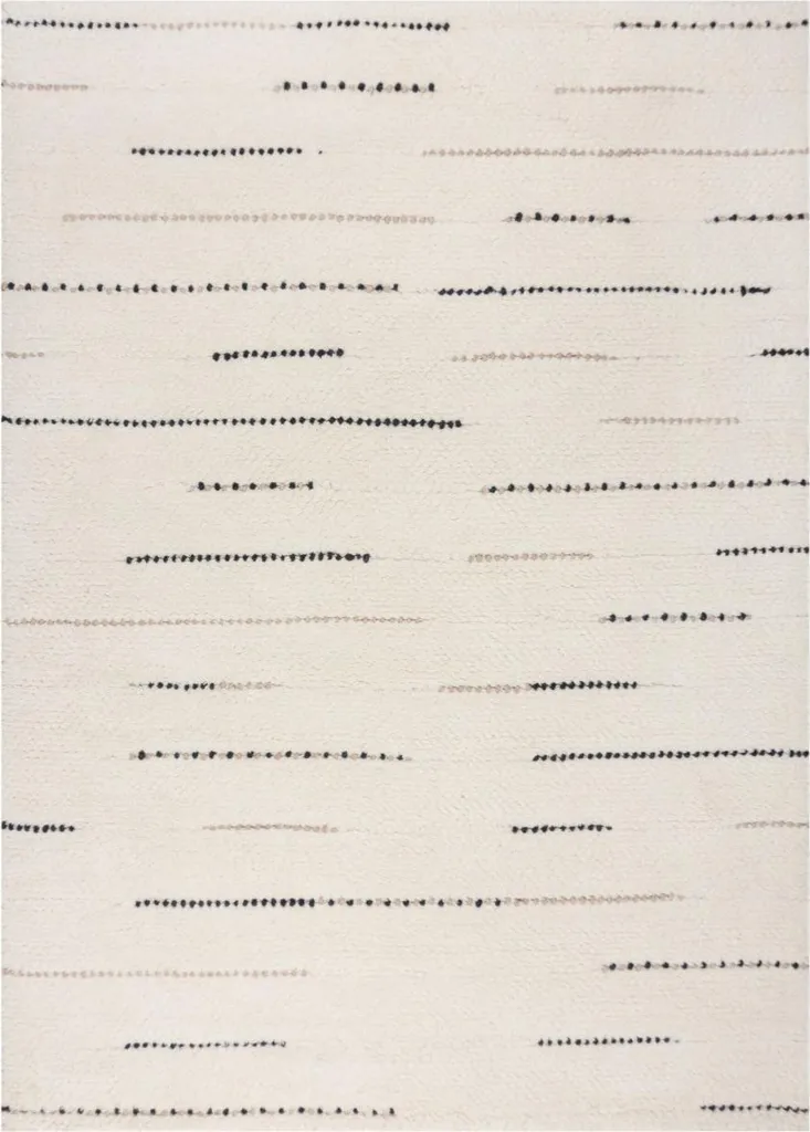 Tapis Dottie Linear Noir et Blanc 120 x 170 cm - Design Géométrique Chic