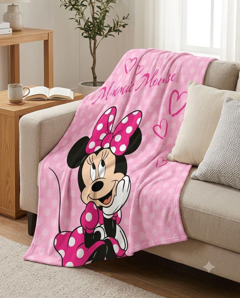 Disney Minnie Mouse Flanell Flauschdecke Kuscheldecke