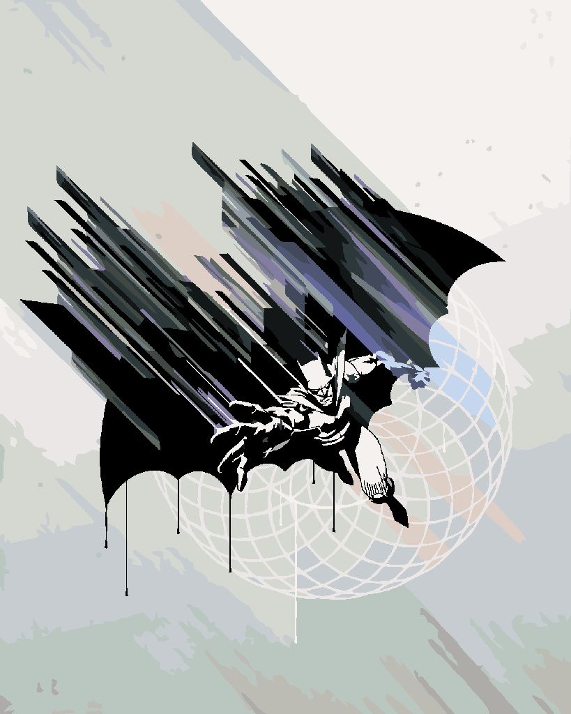 Zuty - Malen nach Zahlen - ABSTRAKT GEMALTER BATMAN II, 40x50 cm, ohne Keilrahmen