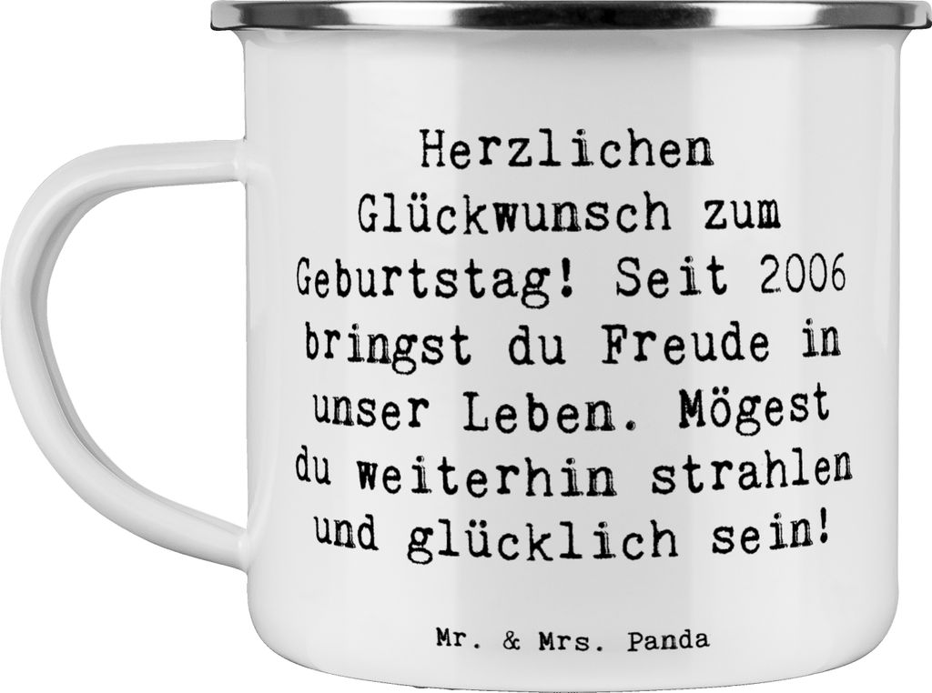 Mr. & Mrs. Panda Teetasse Spruch 2006 Geburtstag - Weiß - Geschenk, Glückwunsch, Pott, Besondere Geburtstagsgeschenke, Kaffeepott, Alter, Emaille...