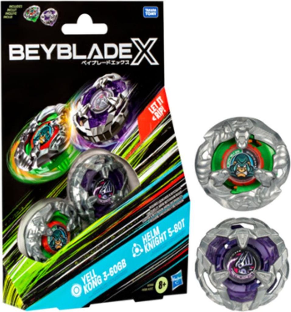 Beyblade X Yell Kong 3-60GB and Helm Knight 5-80T Top Dual Pack Set