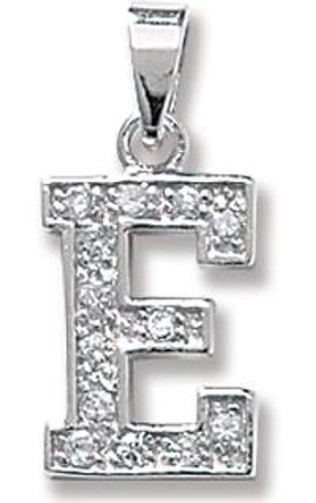 Klassischer 925 Sterling Silber Buchstaben / Initiale Damen - Anhänger mit Zirkonia; TRS35292LTE
