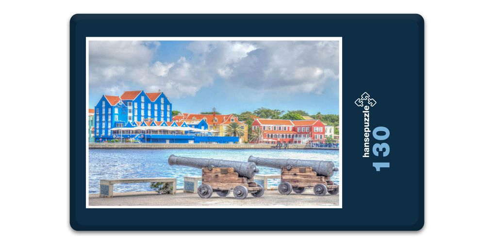 hansepuzzle 18451 - Curacao Puzzle, 130 Teile, Reisen, 28,7 x 20,0cm mit hochwertiger Aufbewahrung, Kartonbox und wiederverschließbarem Beutel