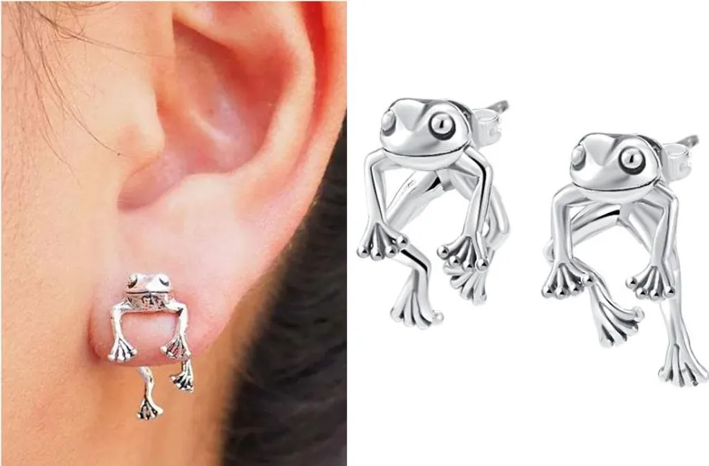 Orecchini Argento Sterling 925 Rana - Accessori Donna Minimal 2024