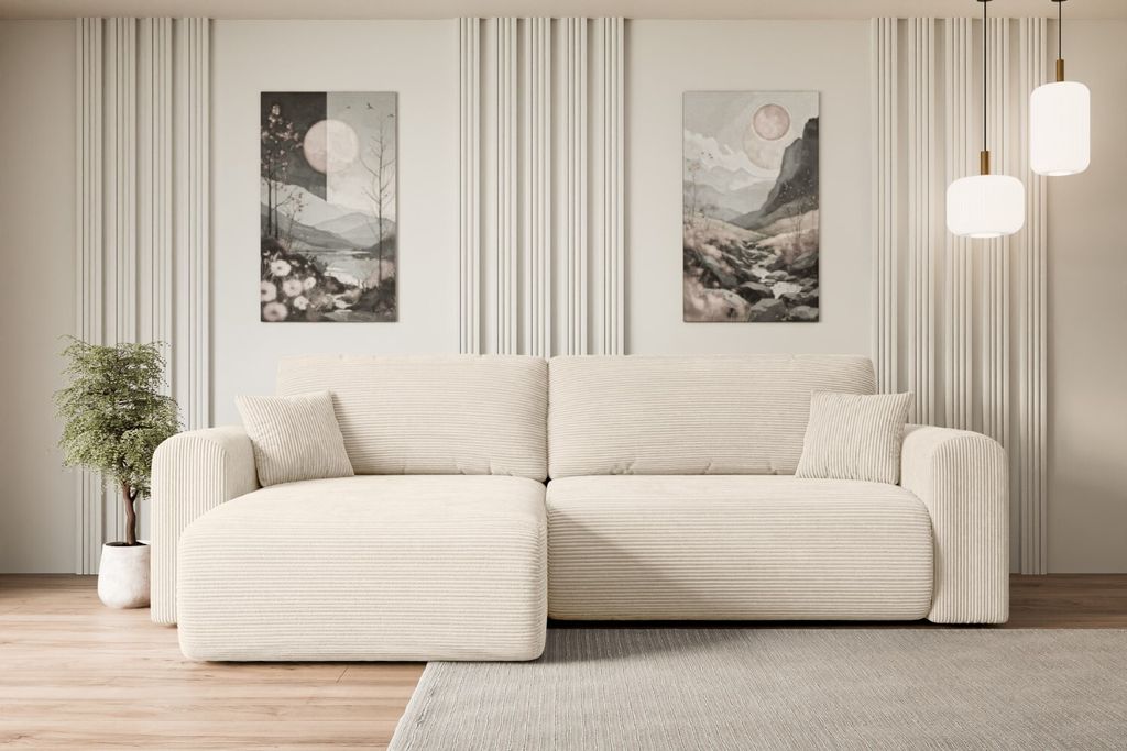 ALTDECOR Ecksofa mit Schlaffunktion und Bettkasten Corner Sofa Eckcouch Couch L-Form universal, links/rechts angeordnet Schlafcouch Ausziehbar Wohn...