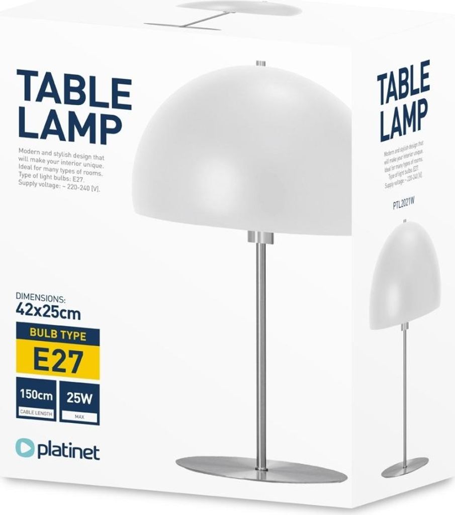 Lampka stołowa biała nowoczesna do sypialni salonu