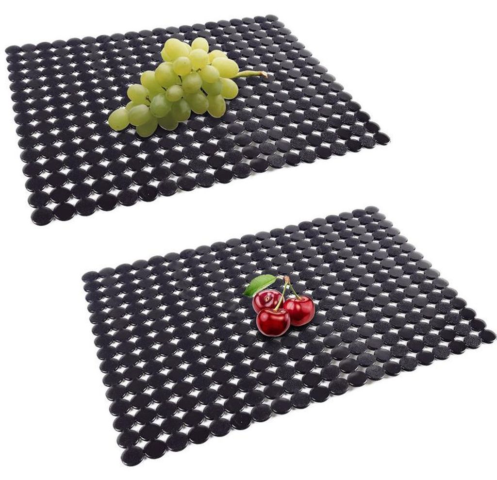 Spülbeckenmatte 2er Set 40x30cm PVC – Zuschneidbar schwarz Produktbild 