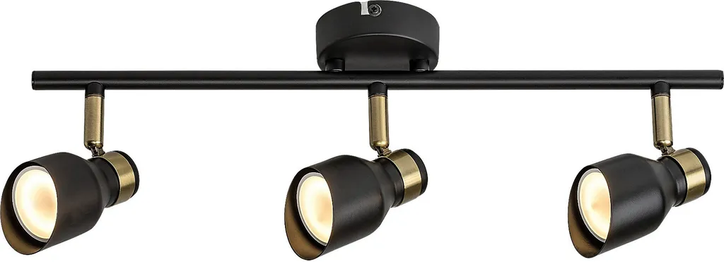 Spot de Plafond Orientable Design Noir et Or 3 Lumières LILOU Rabalux