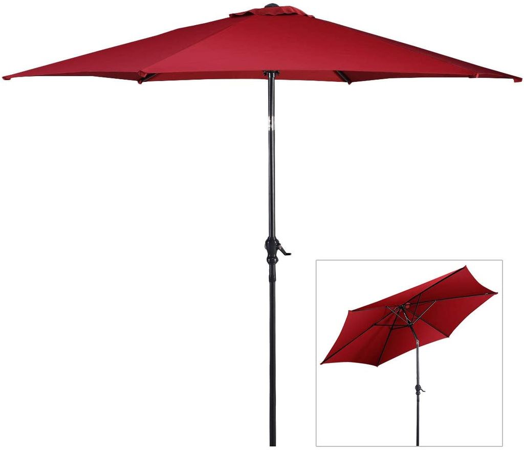 Sonnenschirm neigbar Durchmesser 3m, Sonnenschirm mit Handkurbel, Gartenschirm Terrassenschirm, Kurbelschirm, Strandschirm, Haengeschirm Ampelschir...