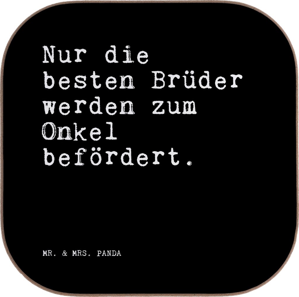 Mr. & Mrs. Panda Tischuntersetzer Nur die besten Brüder... - Schwarz - Geschenk, Geburt, Onkel, Brüder, Neugeborenes, Familie, Untersetzer für G...