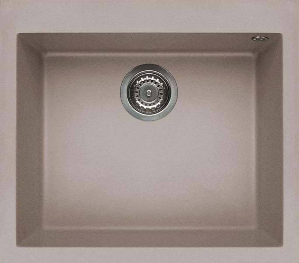 Elleci Quadra 105 G43, Aufsatzwanne, Rechteckig, Granitek, Grau, 1 Becken, Rechteckig