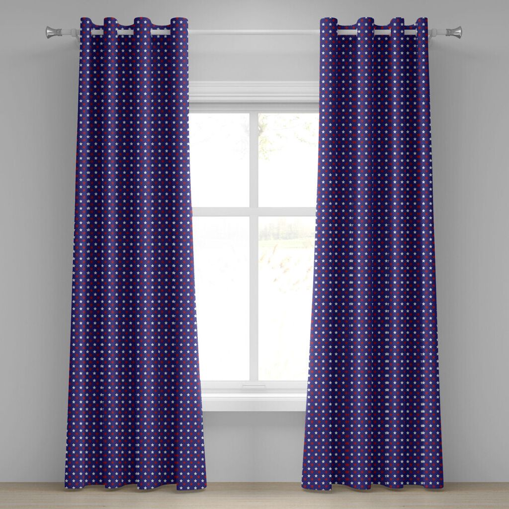 ABAKUHAUS USA Ösenvorhang, Themenfeiertag-Feiertags-Feier-Revolutions-Design Vereinigter Staaten von Amerika, Dekorative 2-Panel-Fenstervorhänge,...
