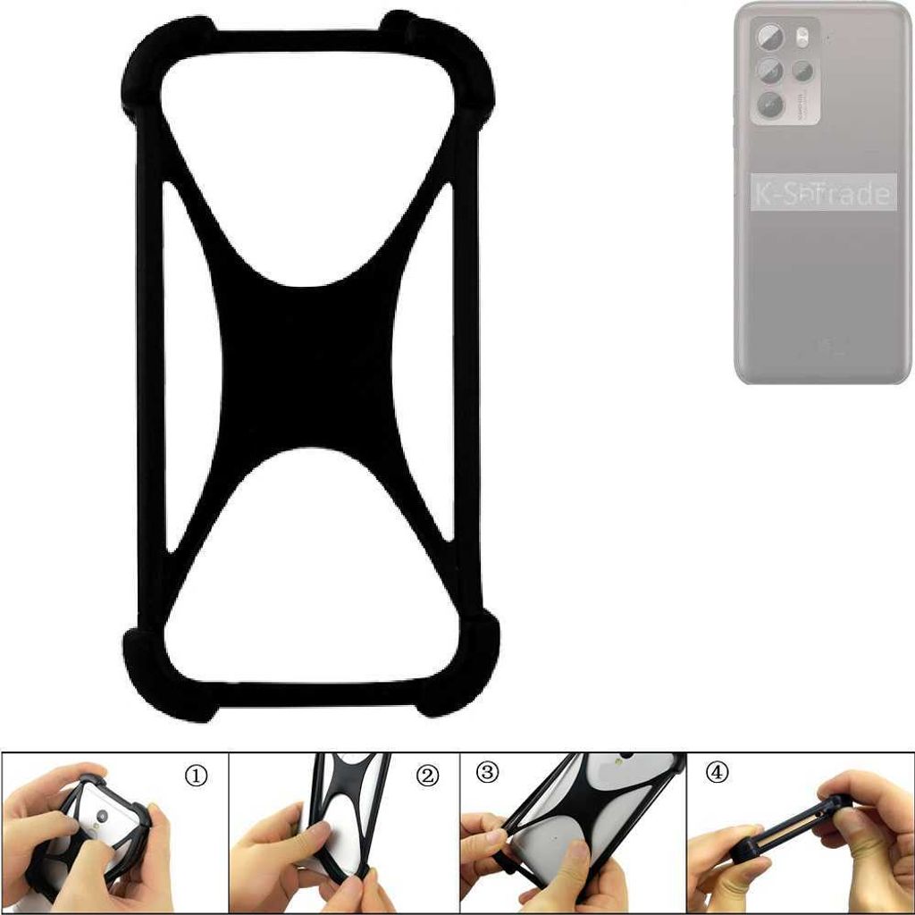 K-S-Trade Handy-Hülle Schutz-Hülle kompatibel mit HTC U23 Pro Silikon Bumper TPU Softcase Smartphone Stoßschutz, schwarz