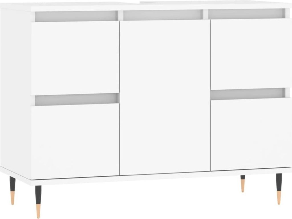 Badschrank Weiß 80x33x60 cm Holzwerkstoff Produktbild 