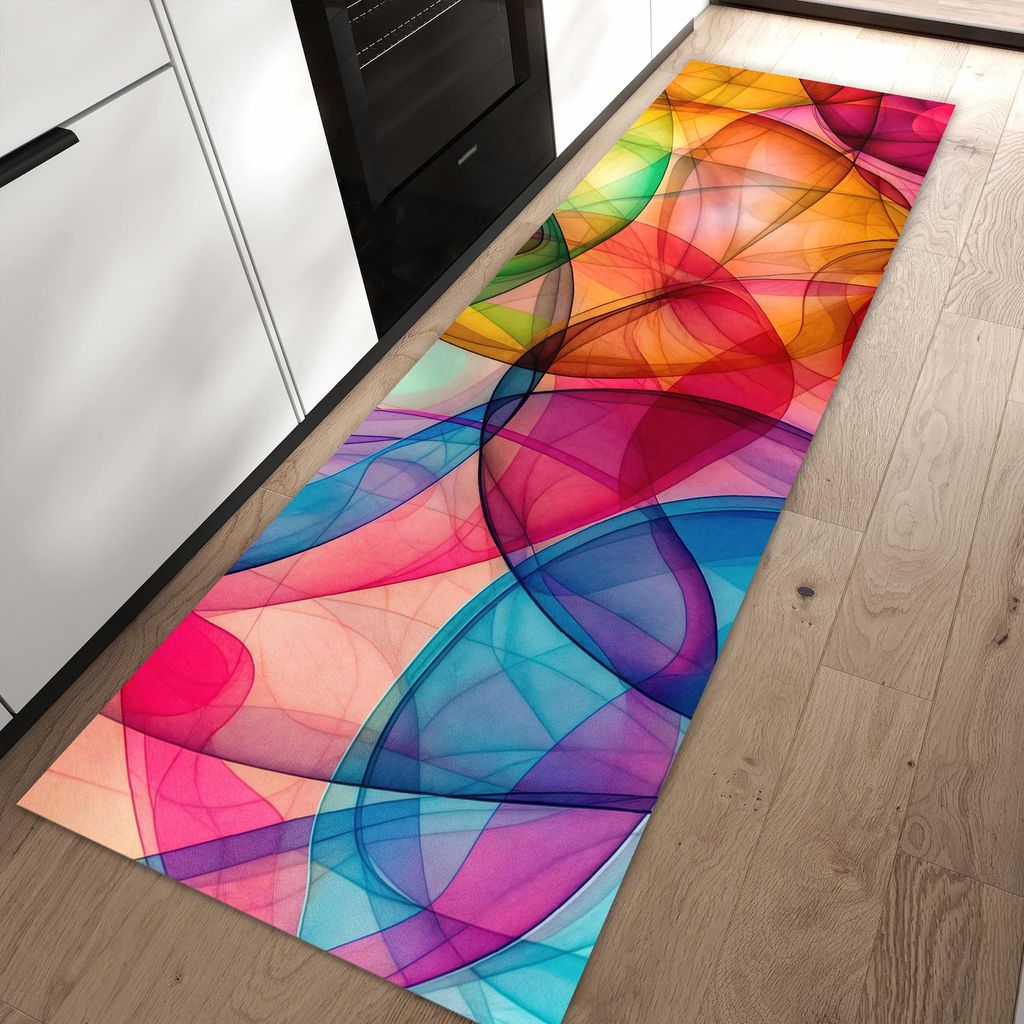 Küchenteppich 60x90cm rutschfest & abwischbar PVC Läufer - Farbenpracht
