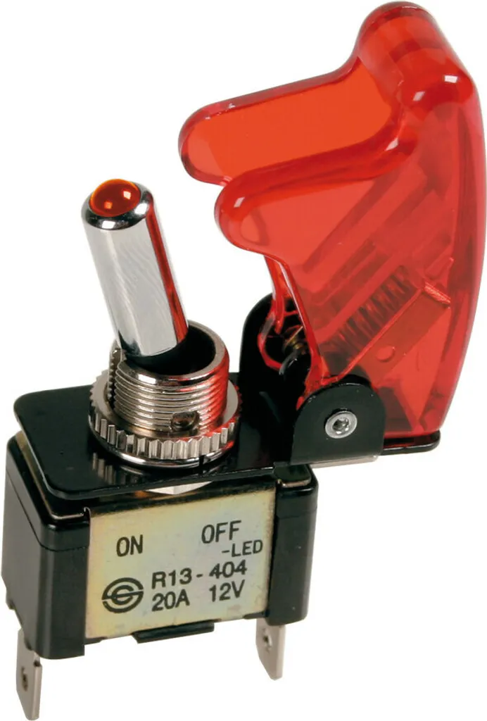 Interrupteur rouge 20A 12V-24V avec porte-fusible et témoin LED lumineux